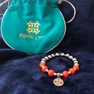 Rustic Cuff Carlyle in Neon Orange and Silver